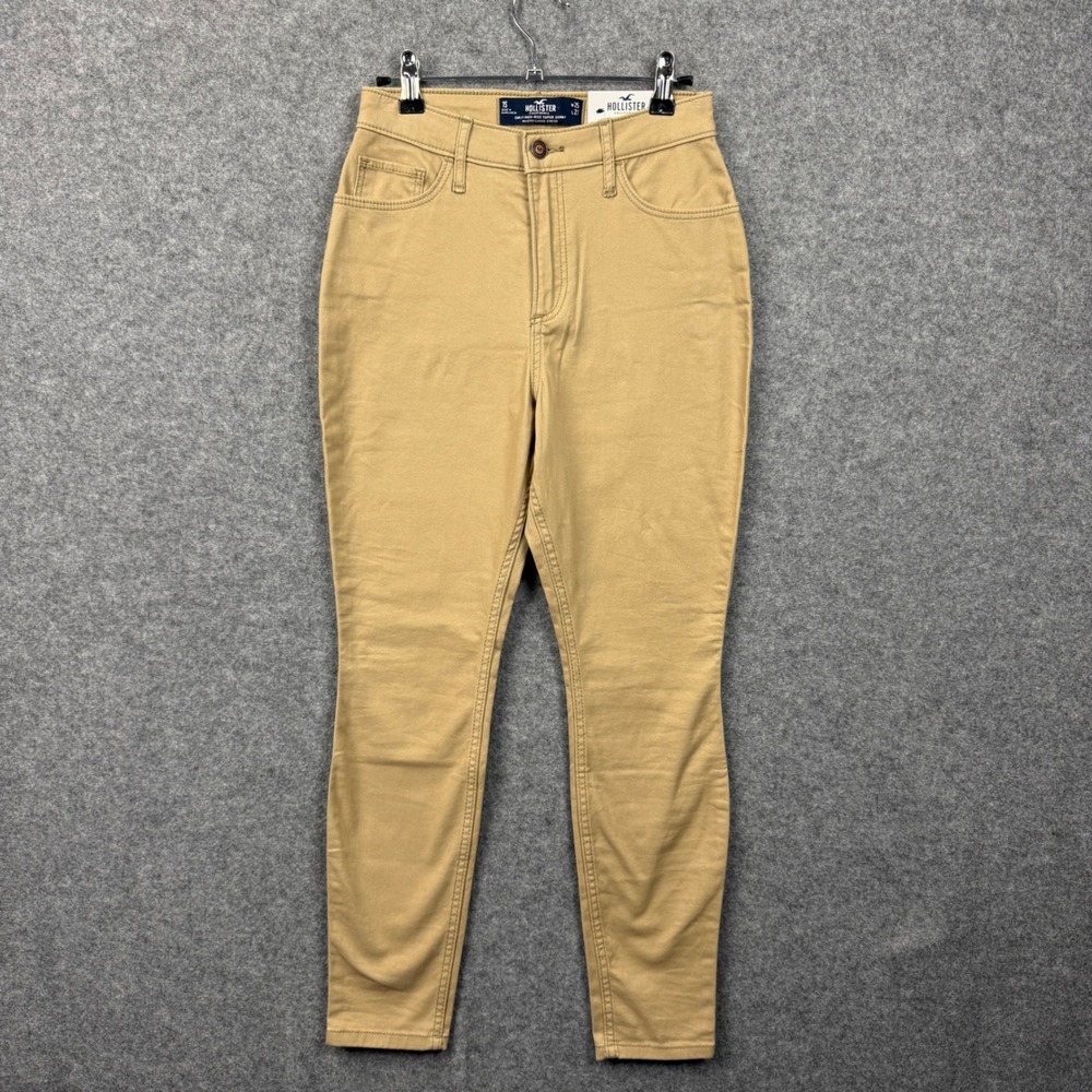 Hollister Womens Curvy High-Rise Super Skinny Khaki Pants Tan Size 1S W25 L27